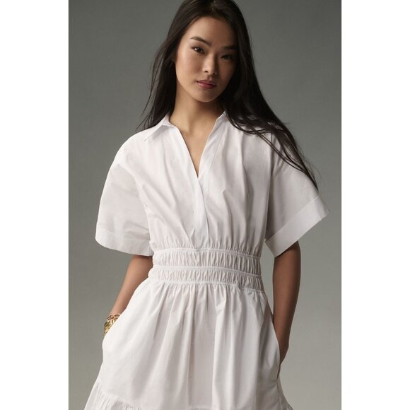 NWT by Anthropologie Somerset Maxi in White Cotton Shirt Edition Dress M - Picture 2 of 4